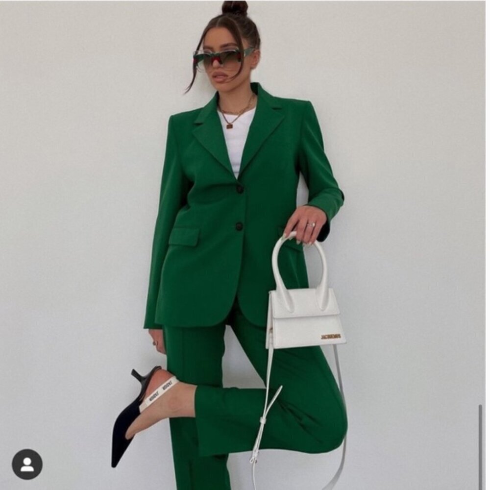 Zara Fitted Blazer Apple Green Blogger Fav